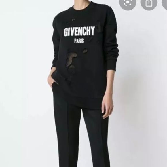 givenchy distressed sweatshirt